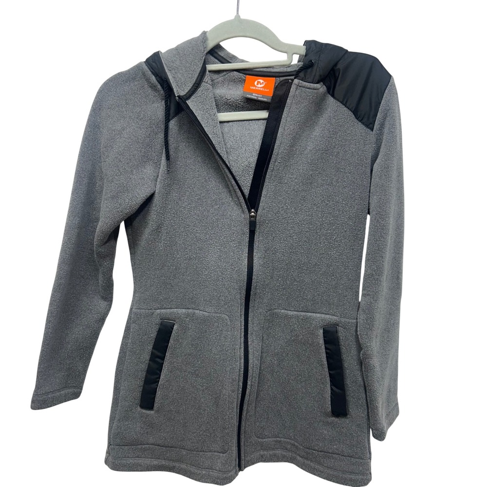 Merrell M-Select Performix Gray Full Zip Fleece Hoodie Jacket JWF22058 Small